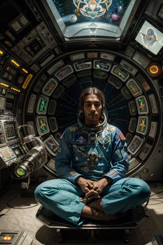 meditating astronaut